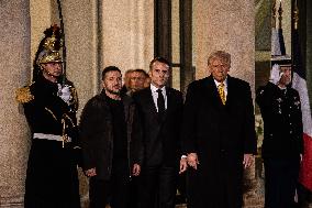 Macron Receives Trump And Zelensky At The Elysee Palace