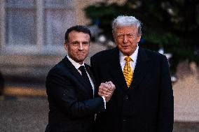 Macron Receives Trump And Zelensky At The Elysee Palace