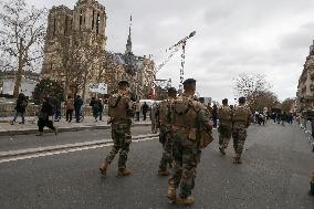 People Gather For Notre-Dame De Paris Cathedral Official Reopening Ceremony