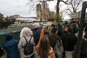 People Gather For Notre-Dame De Paris Cathedral Official Reopening Ceremony