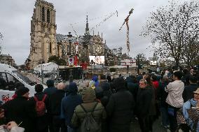 People Gather For Notre-Dame De Paris Cathedral Official Reopening Ceremony