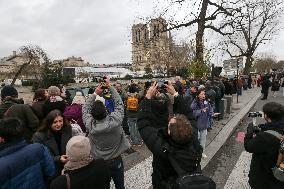 People Gather For Notre-Dame De Paris Cathedral Official Reopening Ceremony