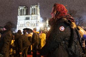 Crowds during Notre-Dame Cathedral re-opening ceremony - Paris