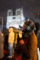 Crowds during Notre-Dame Cathedral re-opening ceremony - Paris