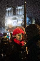 Crowds during Notre-Dame Cathedral re-opening ceremony - Paris