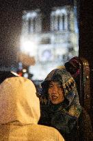 Crowds during Notre-Dame Cathedral re-opening ceremony - Paris