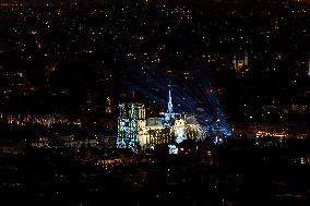 Notre-Dame Reopening Outside from the Montparnasse Tower - Paris