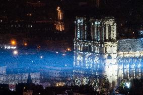 Notre-Dame Reopening Outside from the Montparnasse Tower - Paris