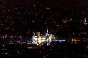 Notre-Dame Reopening Outside from the Montparnasse Tower - Paris