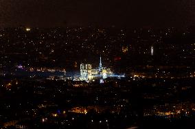 Notre-Dame Reopening Outside from the Montparnasse Tower - Paris