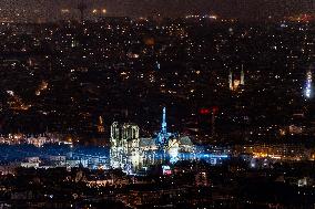 Notre-Dame Reopening Outside from the Montparnasse Tower - Paris