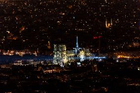 Notre-Dame Reopening Outside from the Montparnasse Tower - Paris