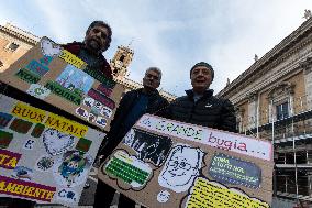 Demonstration Against The Policies Of The Mayor Of Rome Roberto Gualtieri