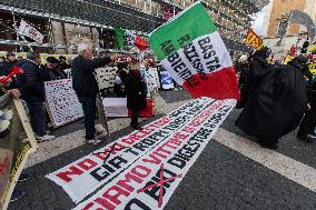 Demonstration Against The Policies Of The Mayor Of Rome Roberto Gualtieri