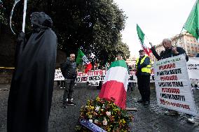 Demonstration Against The Policies Of The Mayor Of Rome Roberto Gualtieri