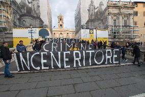 Demonstration Against The Policies Of The Mayor Of Rome Roberto Gualtieri