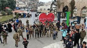 Celebrations Of Controlling Hama Continue In Al-Assi Square