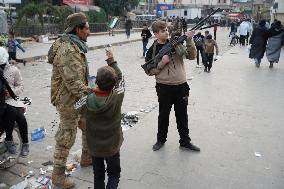 Celebrations Of Controlling Hama Continue In Al-Assi Square