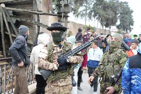 Celebrations Of Controlling Hama Continue In Al-Assi Square