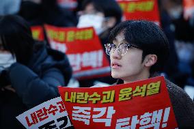 'Impeach Yoon Suk-yeol, Leader Of Treason, Immediately' Rally Demands Swift Action In South Korea