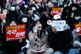 'Impeach Yoon Suk-yeol, Leader Of Treason, Immediately' Rally Demands Swift Action In South Korea