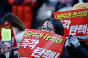 'Impeach Yoon Suk-yeol, Leader Of Treason, Immediately' Rally Demands Swift Action In South Korea