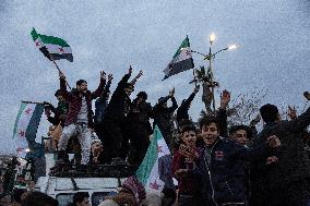 Celebration In Azaz Fall Of Assad Regime - Syria