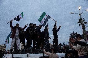 Celebration In Azaz Fall Of Assad Regime - Syria