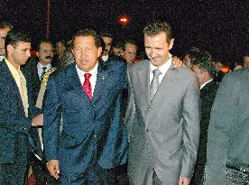 Bashar El Assad receives Venezuelan President Hugo Chavez, Damascus