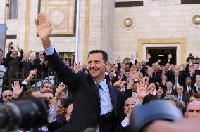 Bashar Al Assad delivers a speech - Damascus