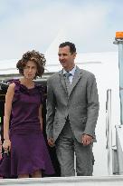 Bashar Al Assad and his wife Asma arrive at Orly airport - France