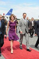 Bashar Al Assad and his wife Asma arrive at Orly airport - France