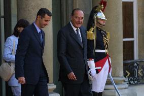 Jacques Chirac receives Bashar al Assad - Paris