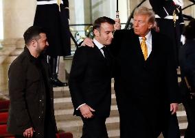 Trump, Macron, Zelensky Meeting - Paris