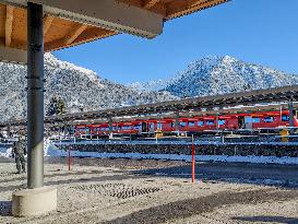 Oberstdorf Train Station In Winter