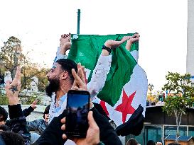 Syrians Celebrating The Fall Of Assad In Athens