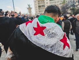 Syrians Celebrating The Fall Of Assad In Athens