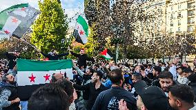 Syrians Celebrating The Fall Of Assad In Athens