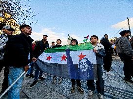 Syrians Celebrating The Fall Of Assad In Athens