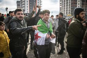 Syrian Refugees Celebrate The Fall Of Bashar Al-Assad In Ankara, Turkey