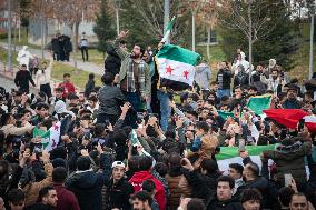 Syrian Refugees Celebrate The Fall Of Bashar Al-Assad In Ankara, Turkey