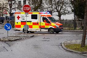 German Red Cross Ambulance On A Mission