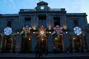 Sale Of Christmas Products And Lighting In The Center Of Tlalpan