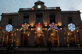 Sale Of Christmas Products And Lighting In The Center Of Tlalpan