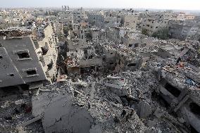 Aftermath of Israeli Airstrike Nuseirat Refugee Camp - Gaza