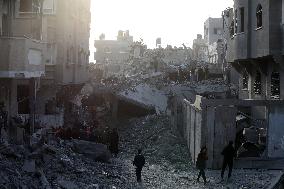 Aftermath of Israeli Airstrike Nuseirat Refugee Camp - Gaza