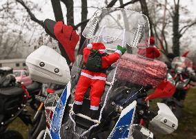 Santas On Wheels Bring Gifts To Kids In Need