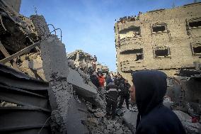 Aftermath of Israeli Airstrike Nuseirat Refugee Camp - Gaza