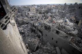 Aftermath of Israeli Airstrike Nuseirat Refugee Camp - Gaza