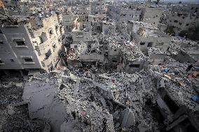 Aftermath of Israeli Airstrike Nuseirat Refugee Camp - Gaza